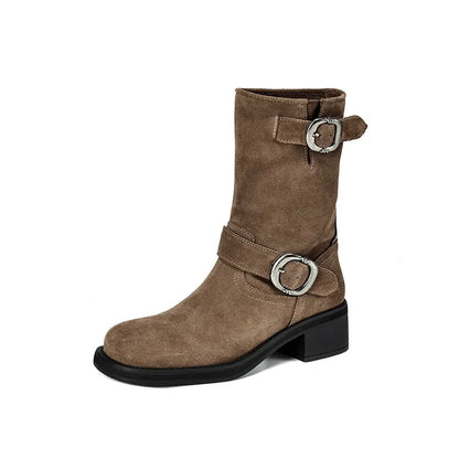 Blackthorn Suede Buckle Boots