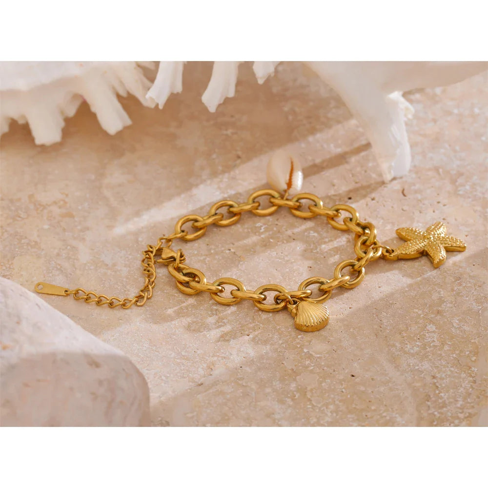 Marée Gold Chain Starfish Bracelet