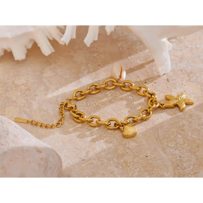 Marée Gold Chain Starfish Bracelet