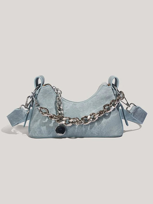 Céleste Denim Chain Bag