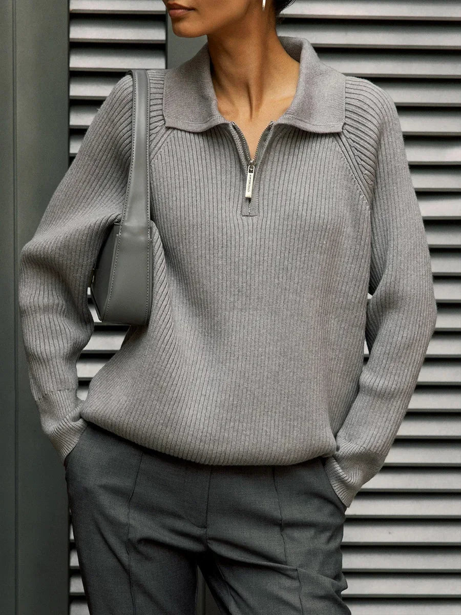 Marceau Ribbed Half-Zip Sweater