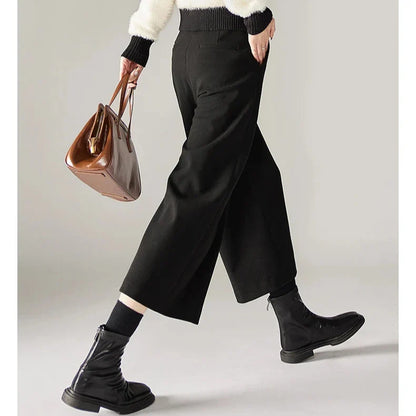 Autumn Woolen Wide Leg Pants
