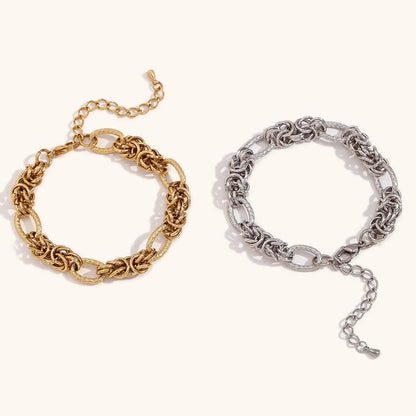 Liora Linked Knot Bracelet Stainless Steel Chain Waterproof Jewelry