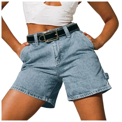 Madison Cotton Denim High-Waist Shorts