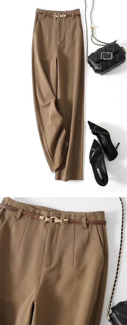 Milano Wide Leg Wool Trousers