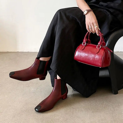 Redmond Square-Toe Leather Boots