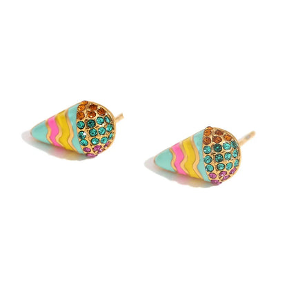 VivaVita Enamel Snack Stud Earrings