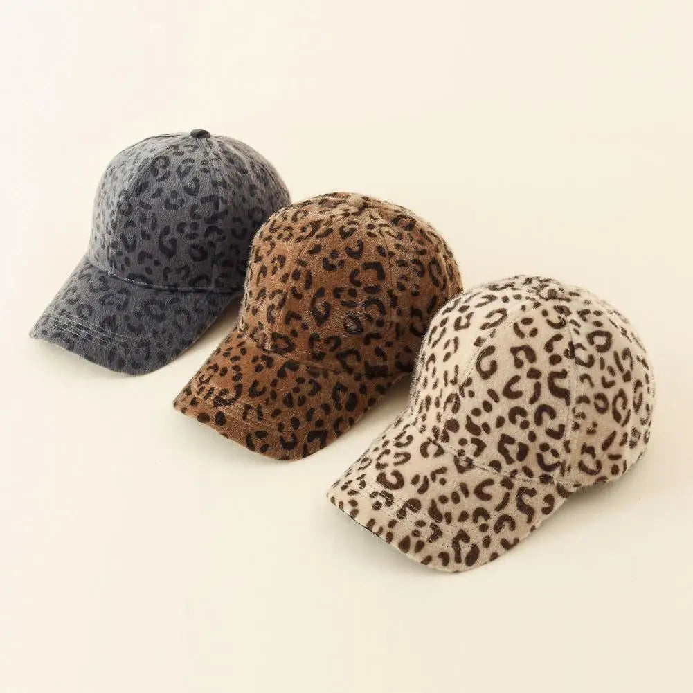 Plush Designer Leopard Cap