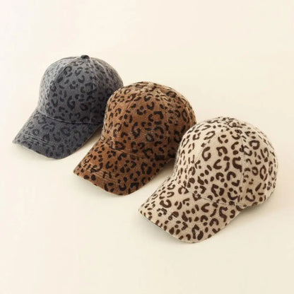 Plush Designer Leopard Cap