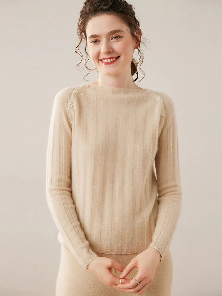 Maribel Buttoned Cashmere Sweater
