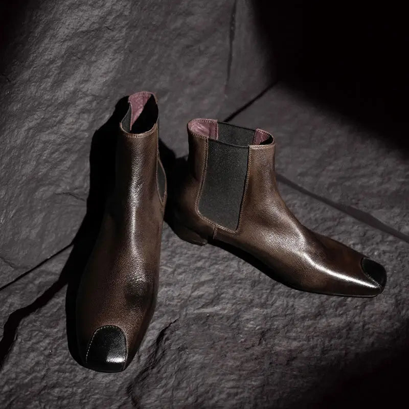 Redmond Square-Toe Leather Boots