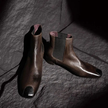 Redmond Square-Toe Leather Boots