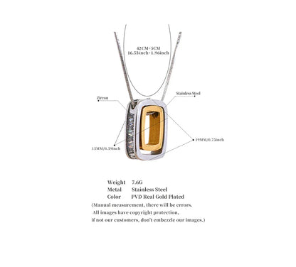Ferelith Pendant Necklace Square Hollow