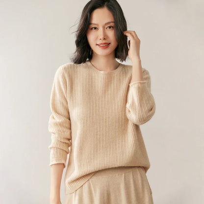 Elmsford Ribbed Cashmere Crewneck