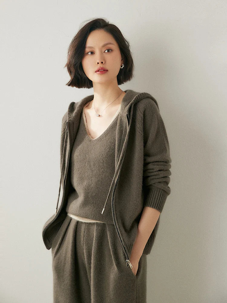 Glädje Classic Cashmere Zipup Hoodie