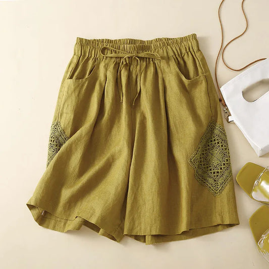 Brynn Linen Ruffle Shorts