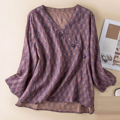 Kaien Crosswrap Linen Blouse
