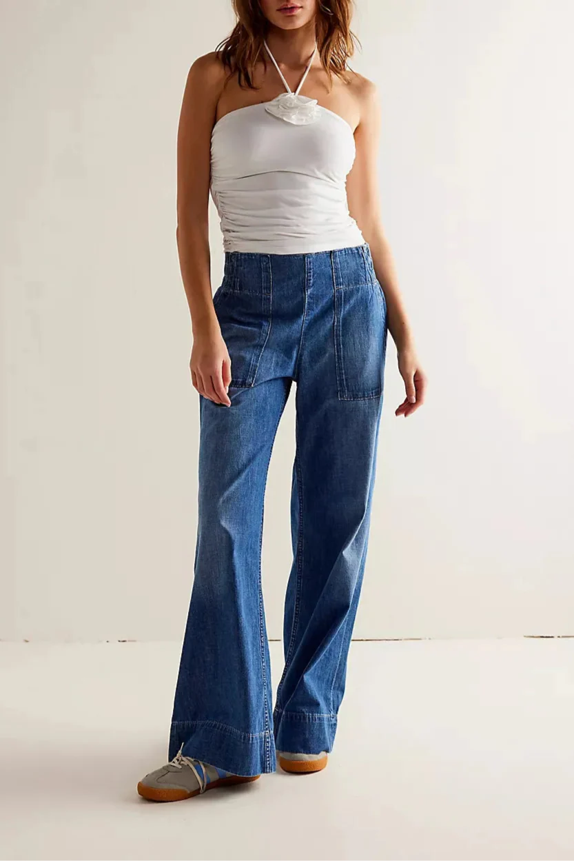 Audrey Wide-Leg Denim Jeans
