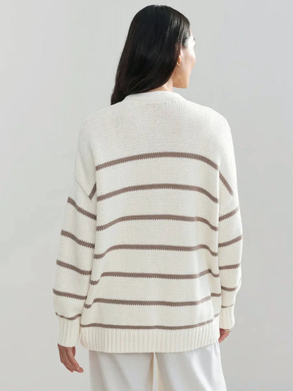 Westhaven Organic Striped Cardigan