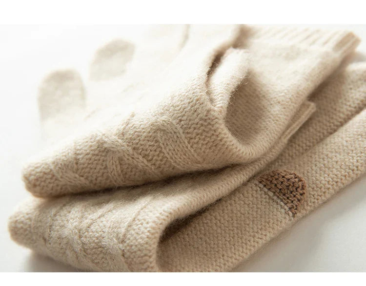 Bow Tied Cashmere Mittens