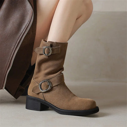 Blackthorn Suede Buckle Boots