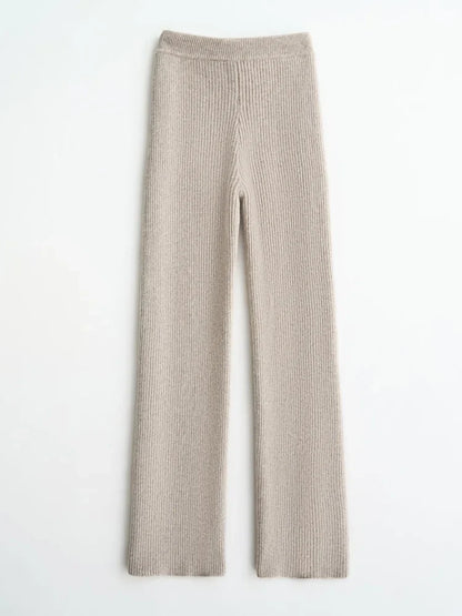 Wool Knitted Wide Leg Pants