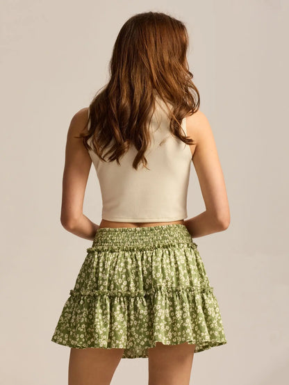 Viora Leopard Ruffle Skirt