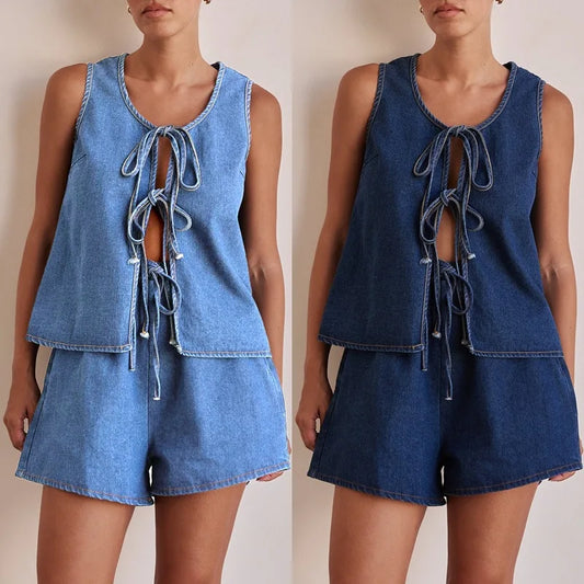Doretta Denim Tie Set