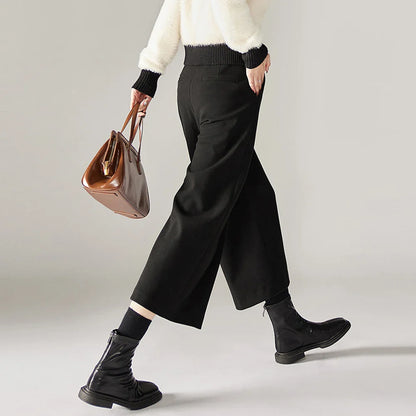 Autumn Woolen Wide Leg Pants