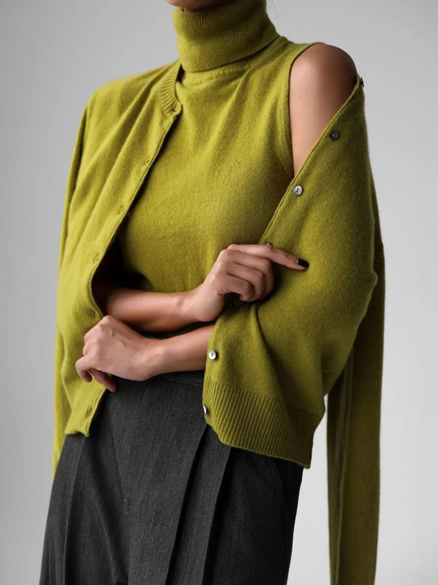 Ashbourne Knit Cardigan & Turtleneck Set