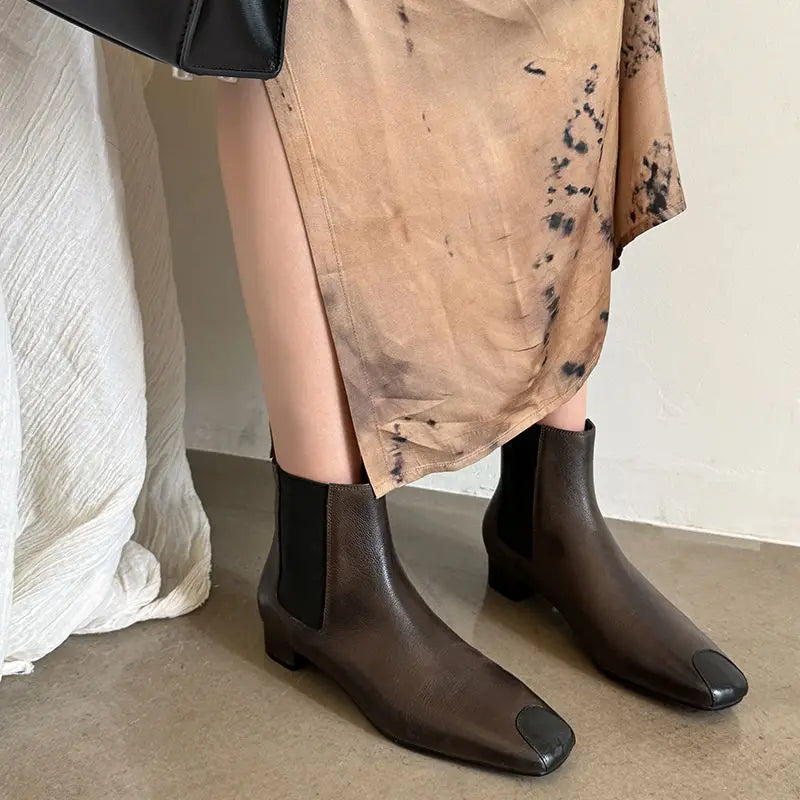 Redmond Square-Toe Leather Boots