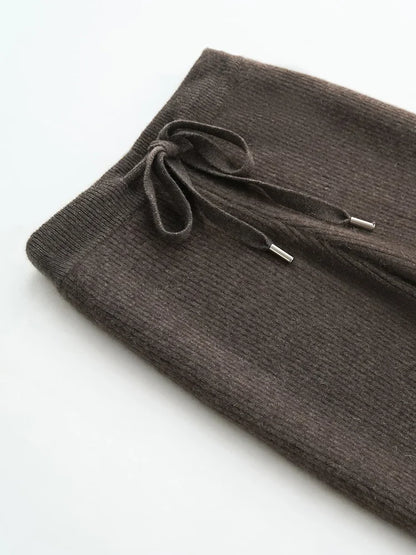 Wool Knitted Wide Leg Pants