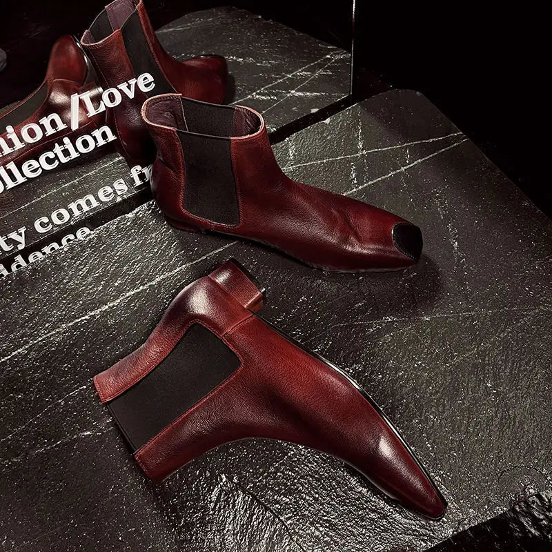 Redmond Square-Toe Leather Boots