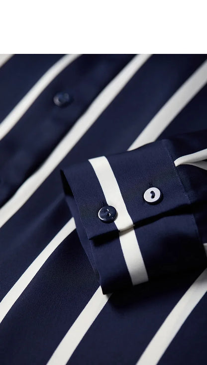 Maren Stripe Satin Blouse