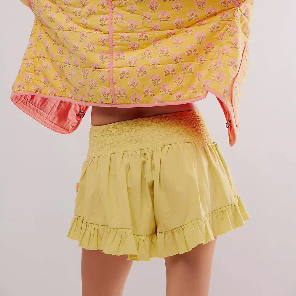 Calida Embroidered Ruffle Pocket Shorts