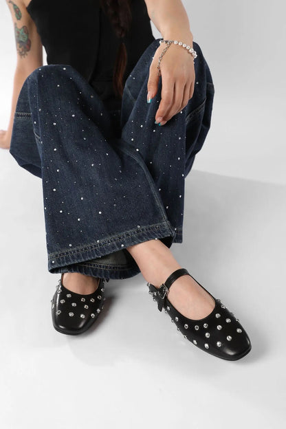 Evelyn Studded Mary Janes
