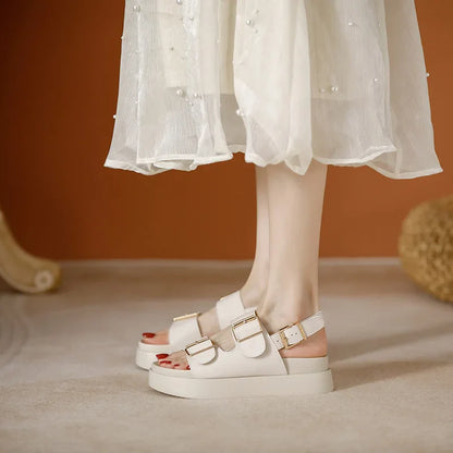 Italian Leather Platform Sandal