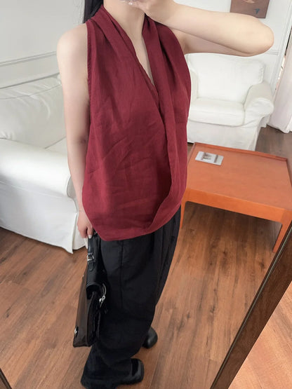 Valienne Drape Linen Vest