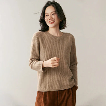 Elmsford Ribbed Cashmere Crewneck