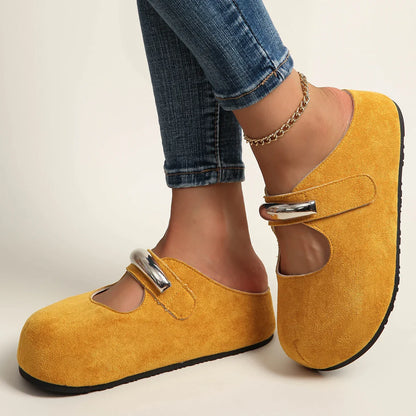 Marlowe Suede Buckle Mules