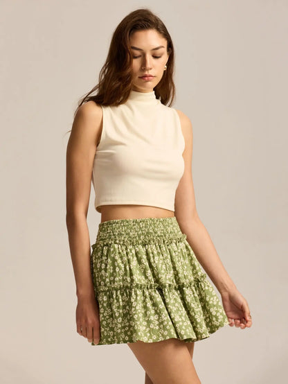 Viora Leopard Ruffle Skirt