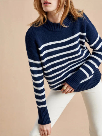 Mariner’s Striped Cotton Pullover Spring Sweater