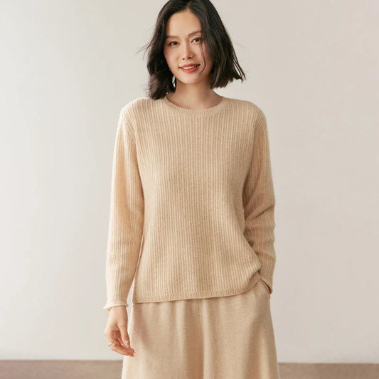 Elmsford Ribbed Cashmere Crewneck