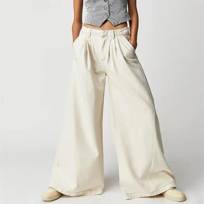 Rovina Pleated Wide-Leg Jeans