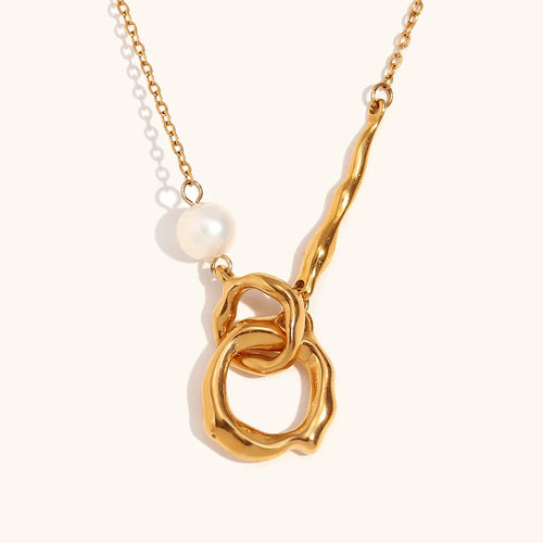 Ciroli Twisted Golden Drop Chain Necklace