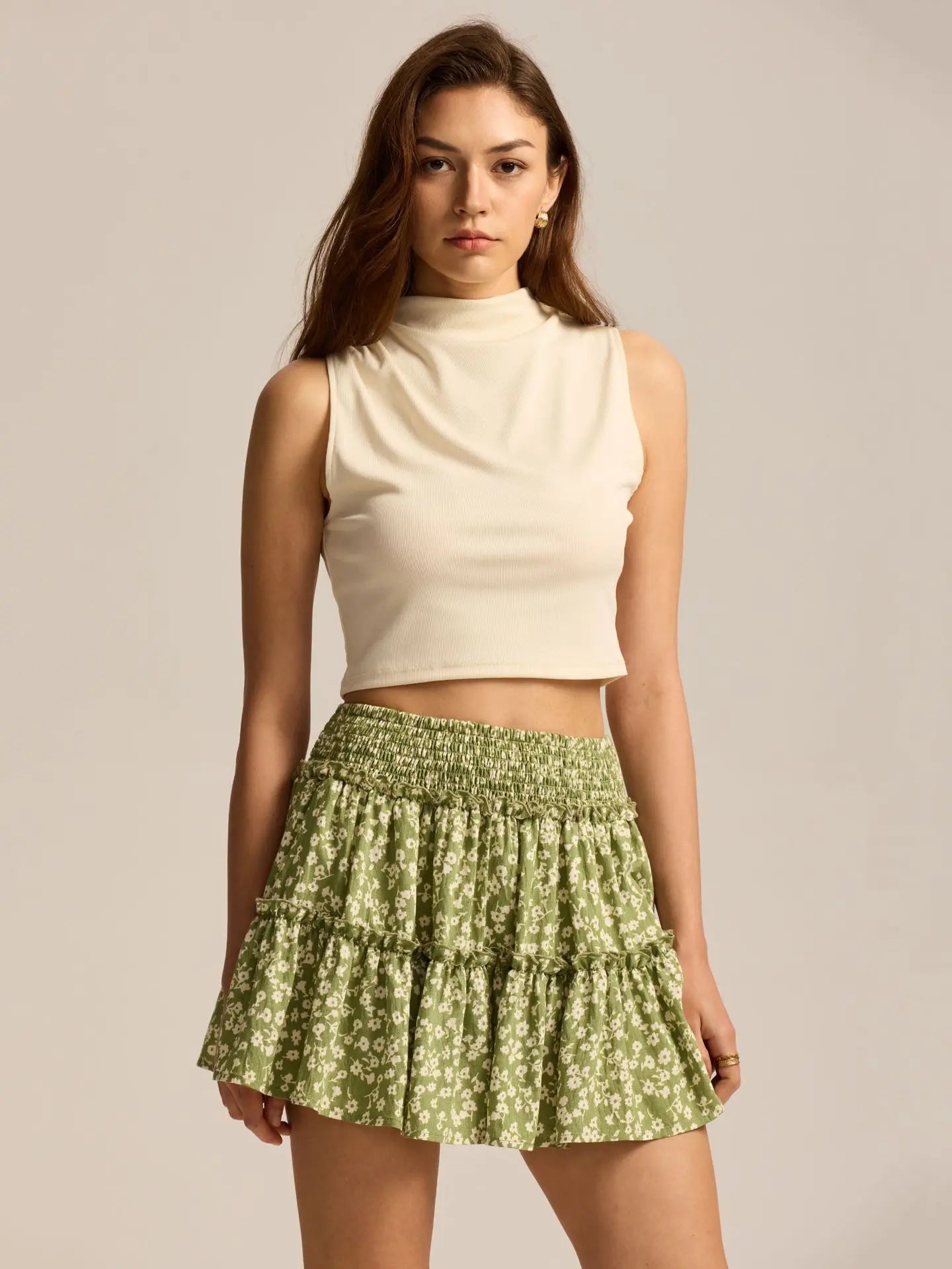 Viora Leopard Ruffle Skirt