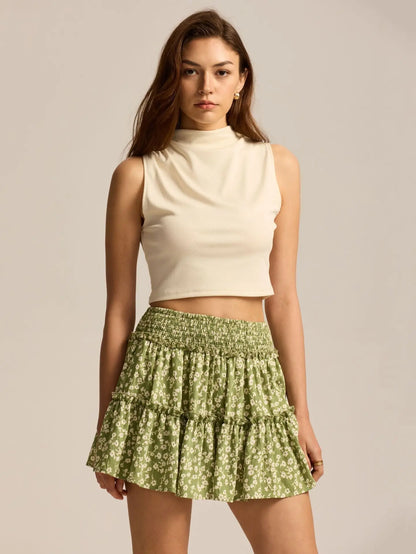 Viora Leopard Ruffle Skirt