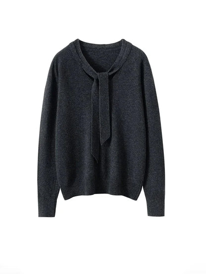Selene Scarf-Collar Cashmere Pullover