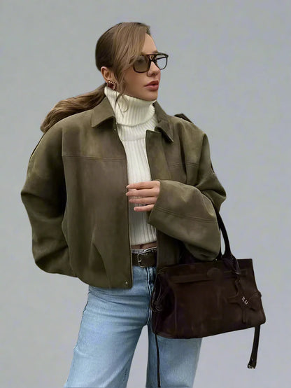 Arden Women's Suede Bomber