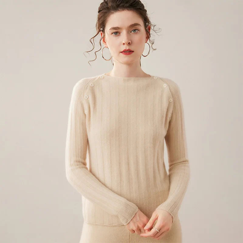 Maribel Buttoned Cashmere Sweater